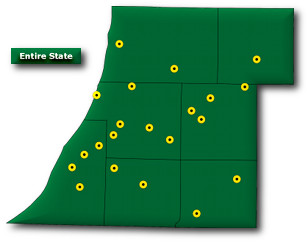 Southwest Michigan weather station map. The same stations are listed below.