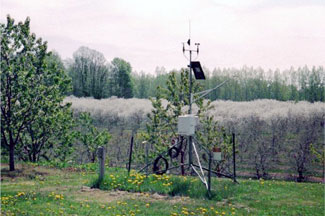 Weather instruments at Mick Farms, Benzonia