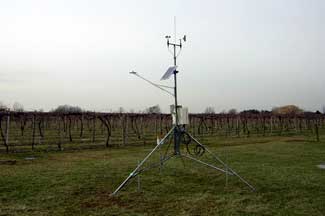 Weather instruments at Bob Pagel Vineyard, Berrien Springs