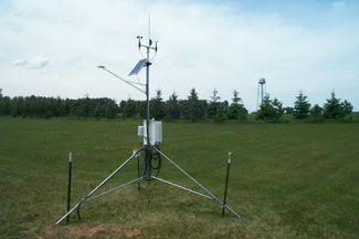 Weather instruments at MSU Upper Peninsula Research and Extension Center, Chatham
