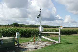 Weather instruments at MSU Montcalm Research Center, Lakeview