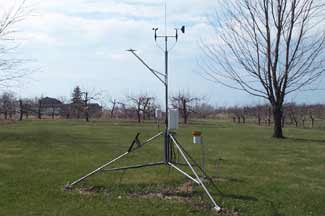 Weather instruments at MSU Trevor Nichols Research Center, Fennville
