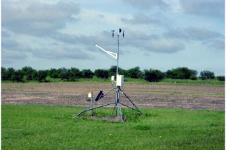 Weather instruments at Asparagus Research Farm, Hart