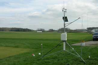 Weather instruments at Hancock Turfgrass Research Center at MSU, East Lansing