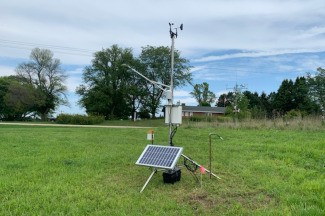 Weather instruments at Lancaster Agricultural Research Station, Lancaster