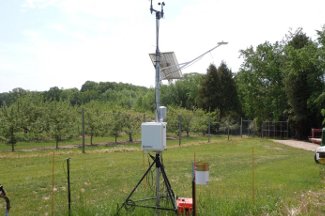 Weather instruments at Roethle Orchards, Casco