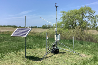 Weather instruments at Riley Orchards, Mears