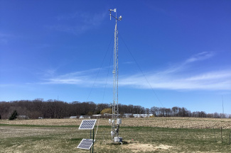 Weather instruments at MSU Horticulture Teaching & Research Center, East Lansing
