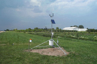 Weather instruments at MSU Horticulture Teaching & Research Center, East Lansing