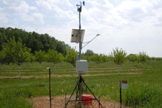 Weather instruments at Soren's Valhalla Orchards, Nasewaupee