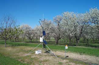Weather instruments at MSU Northwest Michigan Horticulture Research Center, Traverse City