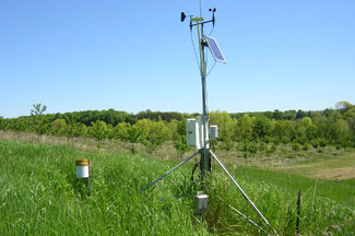 Weather instruments at Kroupa Farms, Old Mission