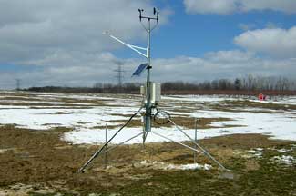 Weather instruments at West View Orchard, Romeo