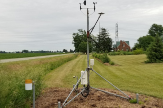 Weather instruments at MSU Saginaw Valley Beet & Bean Research Farm, Frankenmuth