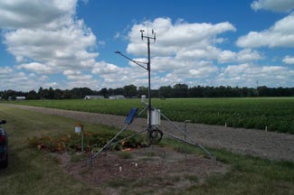 Weather instruments at MSU Saginaw Valley Beet & Bean Research Farm, Saginaw