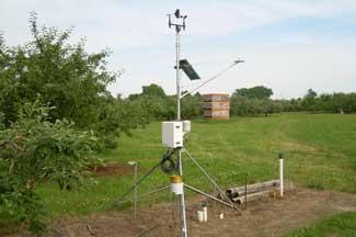 Weather instruments at Mandigo Farms, Paw Paw